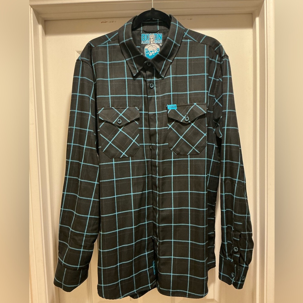Men's Dixxon Flannel “CYANIDE” Black and Blue Mens XL